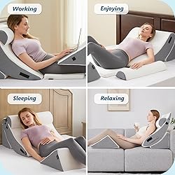Longering 6PCS Orthopedic Bed Wedge Pillow Set for