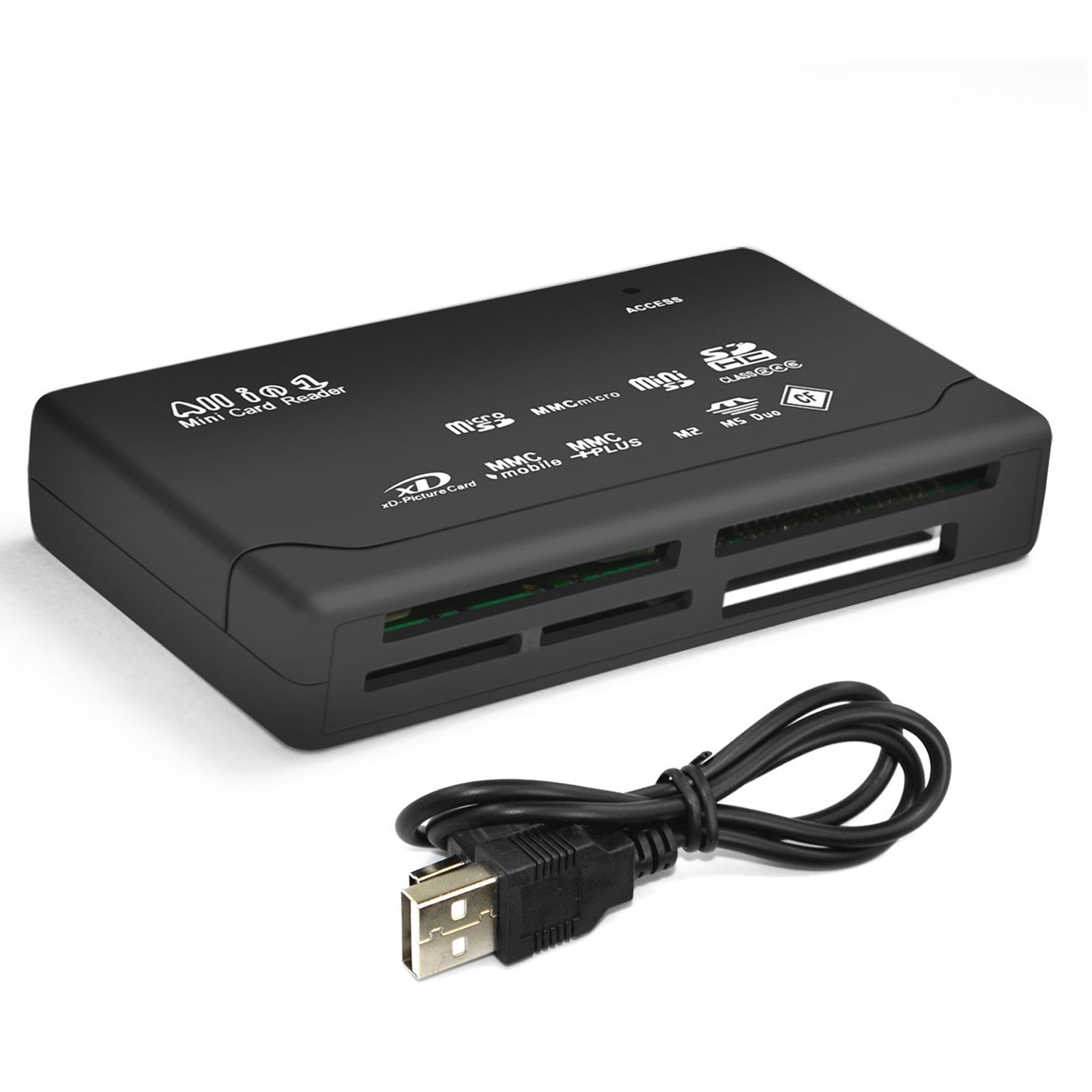 LUPO USB Multi Card Reader - SD SDHC SDXC XD M2 Compact Flash CF Memory Stick Pro Duo | Universal USB 2.0 Camera Card Adapter | Plug & Play | Windows Mac Linux