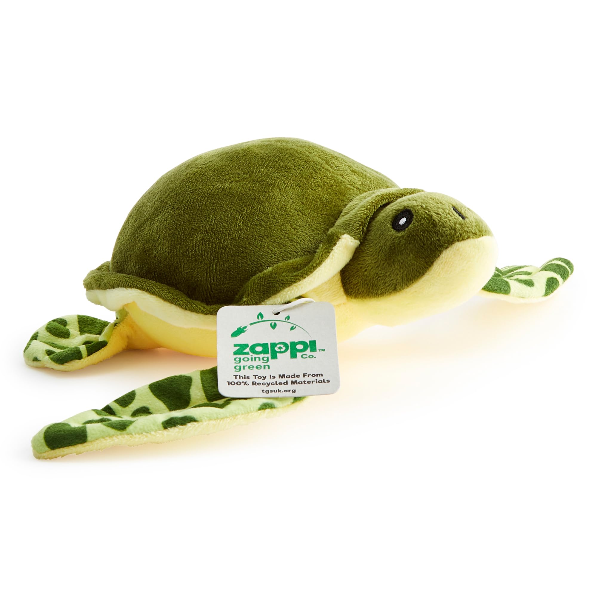 Zappi Co 100% Recycled Plush Green Sea Turtle Toy (30cm Width) Stuffed Soft Cuddly Eco Friendly animals Collection For New Born Child First kid — image 1
