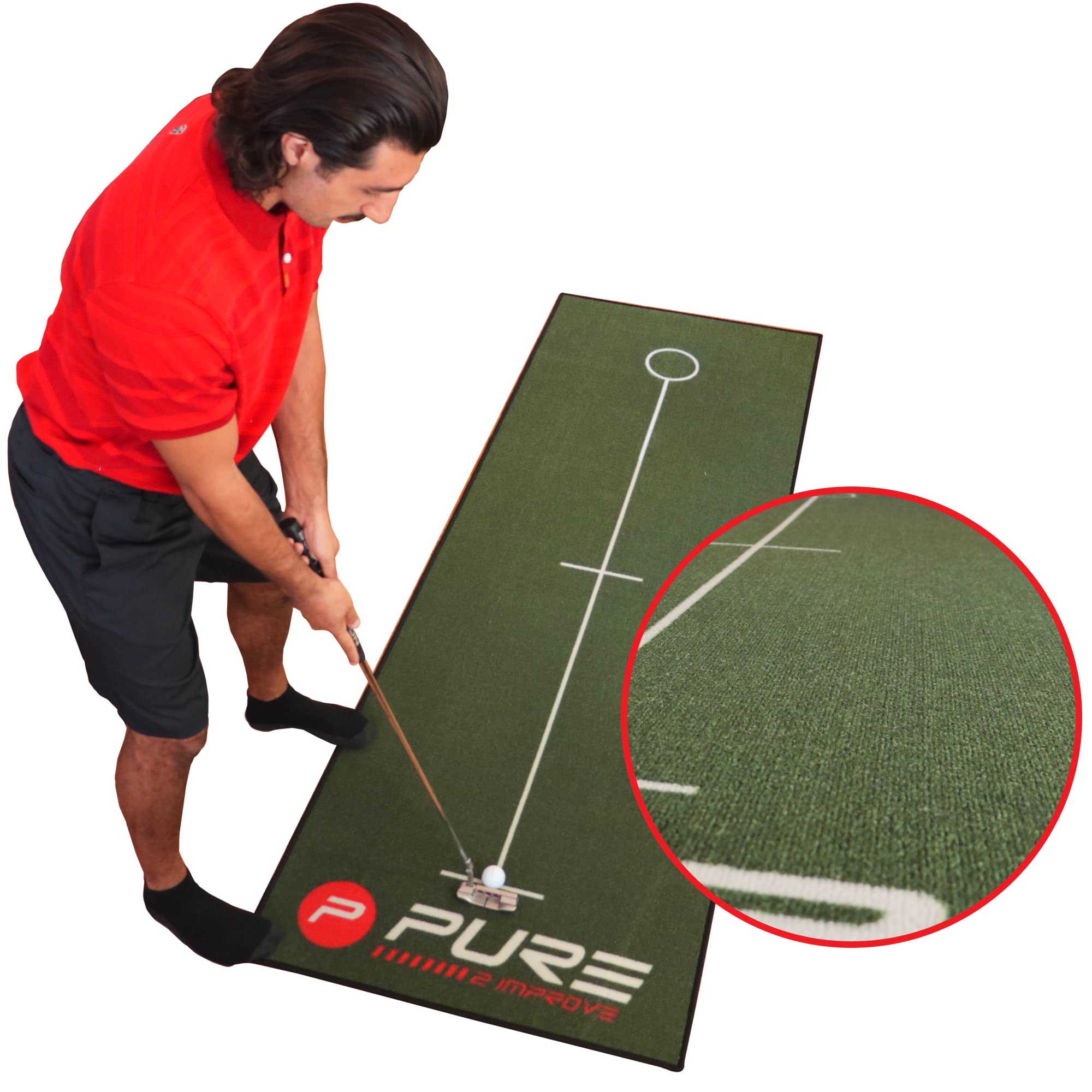 Pure2Improve - Indoor & Outdoor Golf Putting Mat, green
