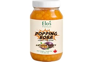 Popping Boba 1lb (Passion fruit Flavour) For Bubble Tea| DIY Marble Size Boba Pearls Bursting Tea Balls| Right Taste And Text