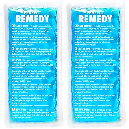 Gel Ice Packs for Injuries (2 Pack) – Soft Reusable Cold/Hot Compress for Injury, Pain Relief, Rehabilitation, Flexible Therapy for Knee, Shoulder, Back, Neck, Ankle