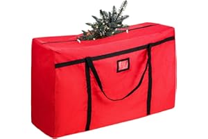 PLTCAT Christmas Tree Storage Bag, Fits Up 4 Ft Tall Artificial Trees-Heavy Duty Holiday Storage Box with Durable Reinforced Handles & Zipper & Pocket- 600D Oxford Tree Storage Container, Red