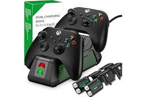 NINABXY Controller Charging Station with 2x4320mWh Rechargeable Battery Packs for Xbox One/Series X|S Controller,Dual Charger Dock for Xbox One Battery Pack with 4 Covers, Q283