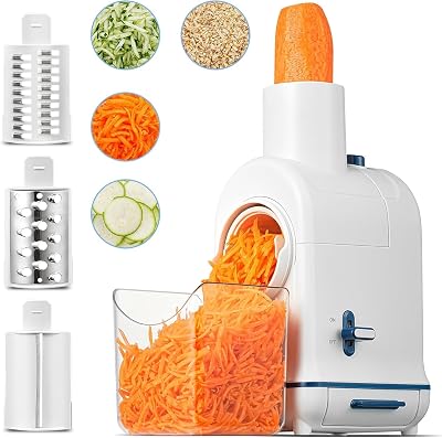 AAOBOSI Electric Cheese Grater Vegetable Slicer 3 Blades Food Container Kitchen