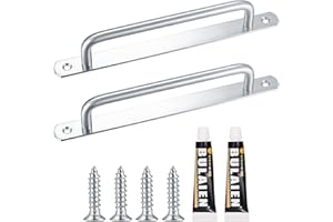 ANBEEISS 2 Pcs Sliding Barn Door Handles with Plates, 8.8 Inch Stainess Steel Gate Door Pull Handles, for Sliding Garage Kitchen Cabinet Wardrobe Cupboard Closet Shed Pull Gate Door Handles, Silver