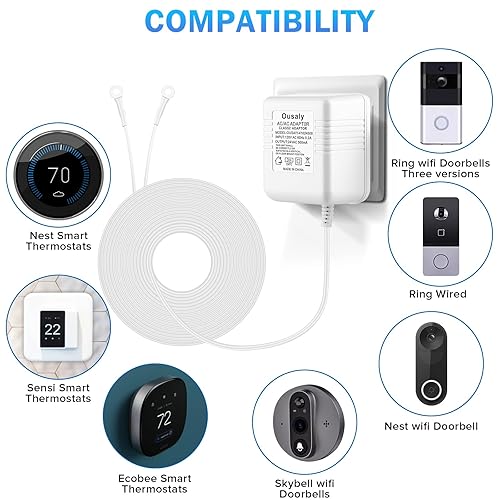 Nest Thermostat 24V 500mA Doorbell Transformer Perfect Power