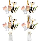 Champagne Centerpiece Sticks, Cheers and Beers Table Toppers, 21st Birthday Anniversary Party Decoration, Wine Bottle for Bachelorette Party Decoration Supplies.Set of 16