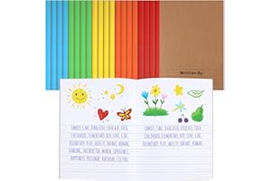 Henoyso 20 Pcs Primary Composition Notebook 9 3/4 x 7 1/2 Inch Kids Journal, Back to School Supplies, K-2 Primary Writing Notebook for Kids Student Draw and Write Story Journal (Bright Color)