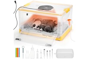TURBRO 85L Pet Incubator, Precision Temperature Control for Puppy & Kitten Care, with Adjustable Fan Speed, Multifunctional LED Panel, Respiratory Support Nebulizer, Humidity Monitoring
