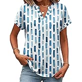 Zeagoo Womens Tops Short Sleeve Summer V Neck Shirts Work Blouses Business Outfits Fashion Clothing