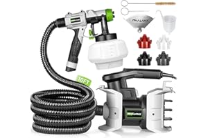 PHALANX Paint Sprayer, 700W Electric Spray Paint Gun with 10FT Air Hose, 1200ML, 4 Nozzles, 3 Patterns, Paint Sprayer for House Painting Home Interior & Exterior Walls, Ceiling, Fence, Cabinet