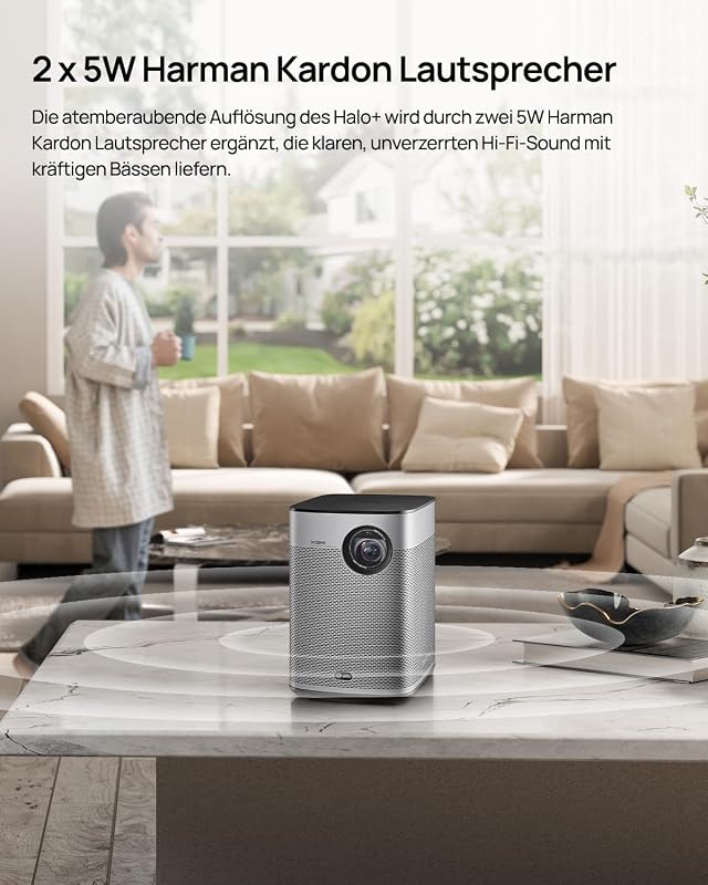 Halo+ GTV 1080P Tragbarer Beamer, Google TV & Lizenziertes Netflix