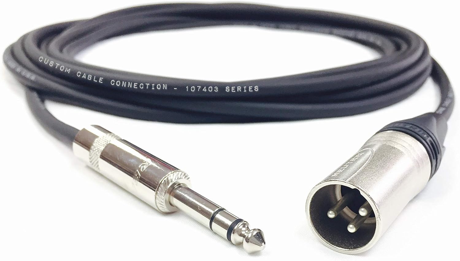 Amazon.com: 100 Foot Neutrik NC3MXX Male XLR to Neutrik Rean NYS228 1/4  Inch (6.35mm) TRS Balanced Pro Audio Cable by Custom Cable Connection:  Musical Instruments
