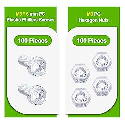 Pzsmocn 200 Pieces/100 Sets M3*6 mm PC Transparent