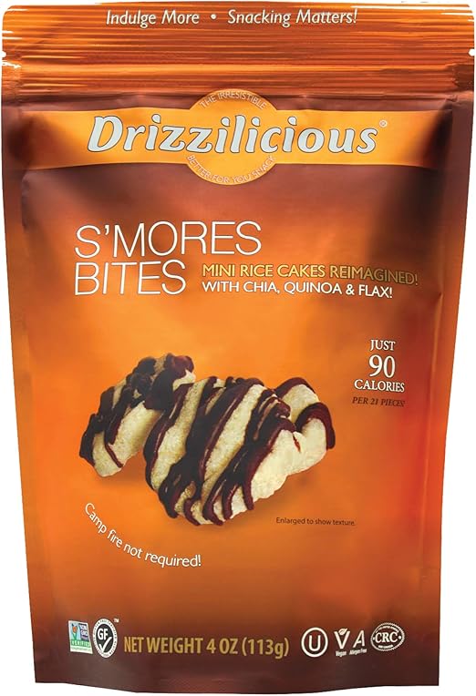 Drizzilicious S'Mores Mini Rice Cakes with Dark Chocolaty Drizzle 113g
