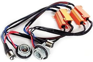 O-NEX BAY15d 1157 LED Load Resistor Kit 50W 8ohm Turn Signal Bulb Relay Harness Adapter Anti Flicker Error Decoder Warning Canceller