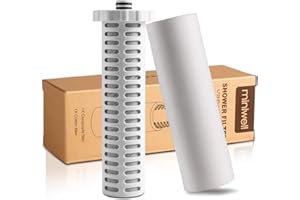 Miniwell Shower Filter 720-Plus with Replaceable cartridges, Shower Head Filter with Double Filters, Remove 99% Chlorine (Rep