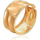 YBMYCM Wide Cuff Chunky Gold-Plated Bracelets for Women Open Cuff Bangles Adjustable Wrist Cuff Bracelets for Women