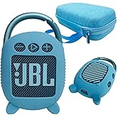 JCHPINE Silicone Cover & Hard Case for JBL Clip 4 Portable Bluetooth Speaker, Water Resistant Speaker Accessory, Shockproof, Dustproof, Blue