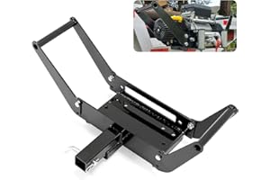 7BLACKSMITHS 10" x 4 1/2" Cradle Winch Mounting Plate Winch Mount Recovery Winches Bumper 2'' Hitch Receiver 8000-13000 Lb Capacity Foldable