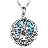 YFN Egyptian Necklace Sterling Silver Egypt God Pendant Abalone Shell Egypt Jewelry Gifts for Women Men