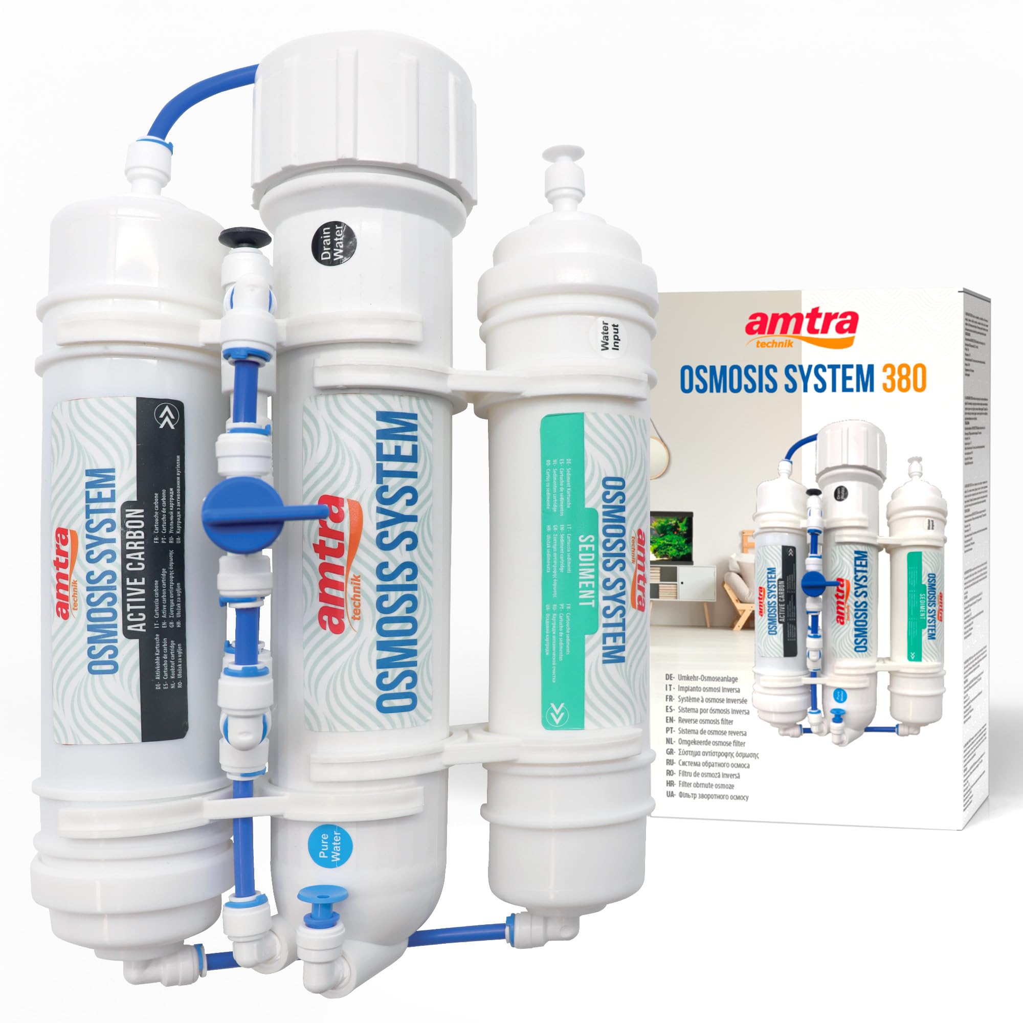 AMTRA OSMOSIS SYSTEM 190 - Reverse Osmosis System for the production of osmotic water for aquarium - 50 Gallon (190 liters) / day membrane