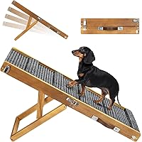 Foldable Dog Ramp for Couch, Small Dog Ramp for Bed Pet Ramps for Small Dogs Indoor, 4 Adjustable Height from 13.6" to 21", S