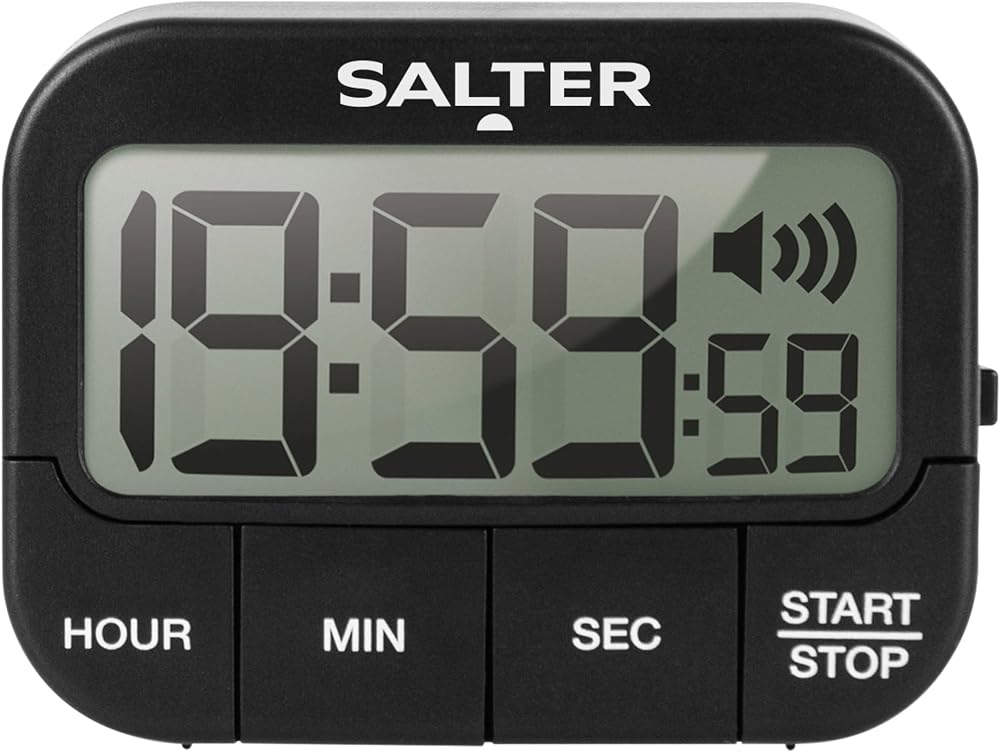 Salter 355 BKXCDU Digital Kitchen Timer LCD Display Loud Beeper