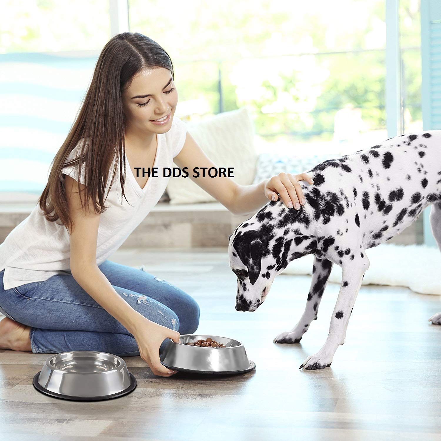 Stainless Steel Pet Bowls With Non Slip Rubber Bottom For Dogs And