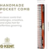 Kent Brushes Handmade Comb 2T Medium Coarse Fine Tooth Cellulose Acetate 158mm view 2