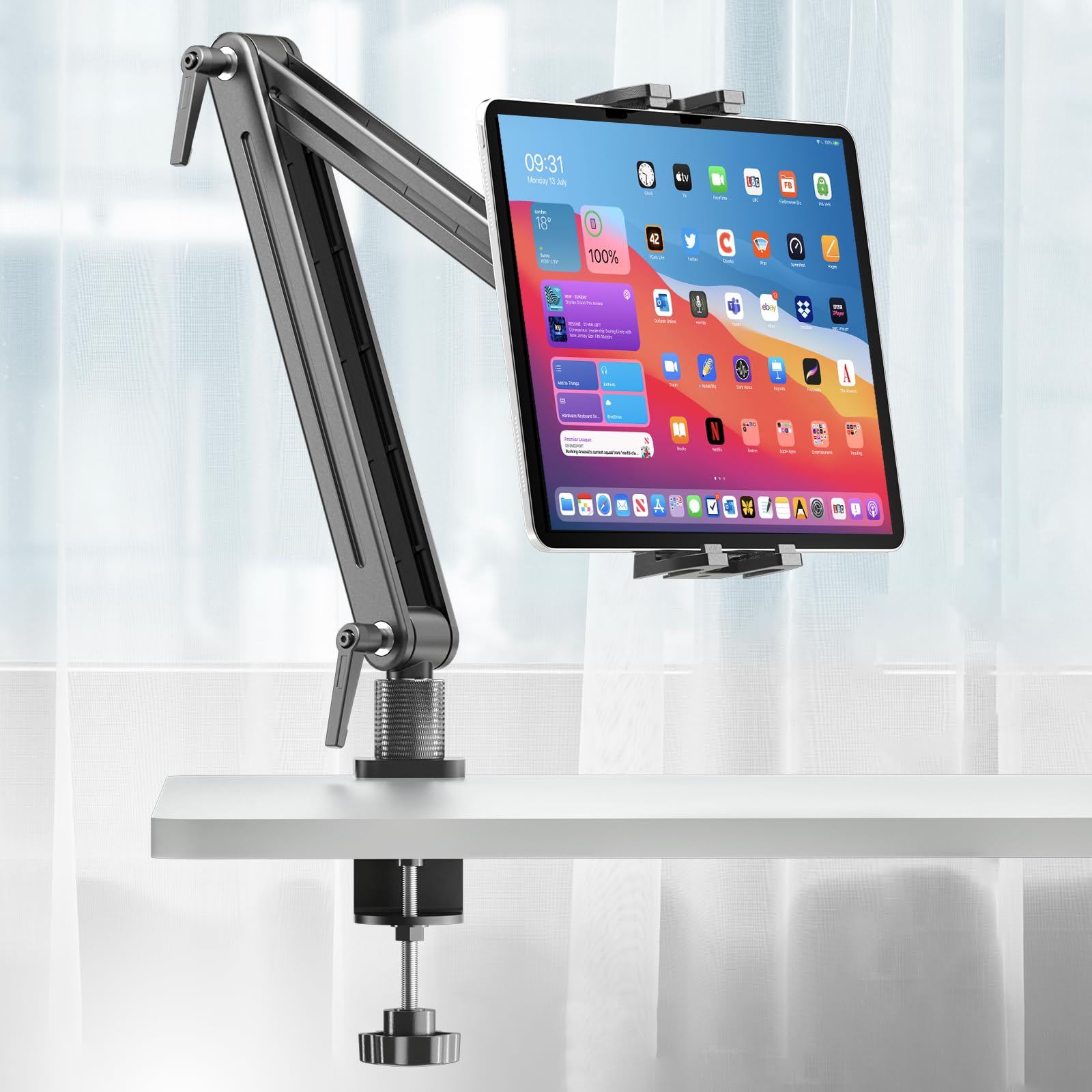 Photo 1 of Portable Monitor Stand Desk Mount - Strong Bearing Weight Over 5.5lbs, Large Clamp Support up to 18.5 inch 360° Rotating Base Swivel Tall Desk Arm Holder for iPad Air/Pro/Mini