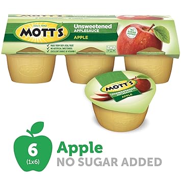 Amazon Com Mott S Unsweetened Applesauce 3 9 Ounce Cup 6 Count