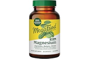 MegaFood Magnesium Glycinate, Citrate, Malate 300mg Supplement - Highly Absorbable Blend to Support Heart, Nerve Health & Relaxation, Triple Magnesium Complex Supplement, 60 Capsules (30 Servings)