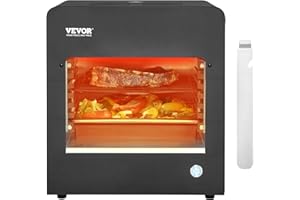 VEVOR Electric Steak Grill, 1800W Smokeless Infrared Broiler, 1450°F Stainless Steel Cooker With 6-Tier Adjustable Rack for B