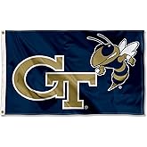College Flags & Banners Co. Georgia Tech Yellow Jackets Blue Logo Large Grommet Banner Flag