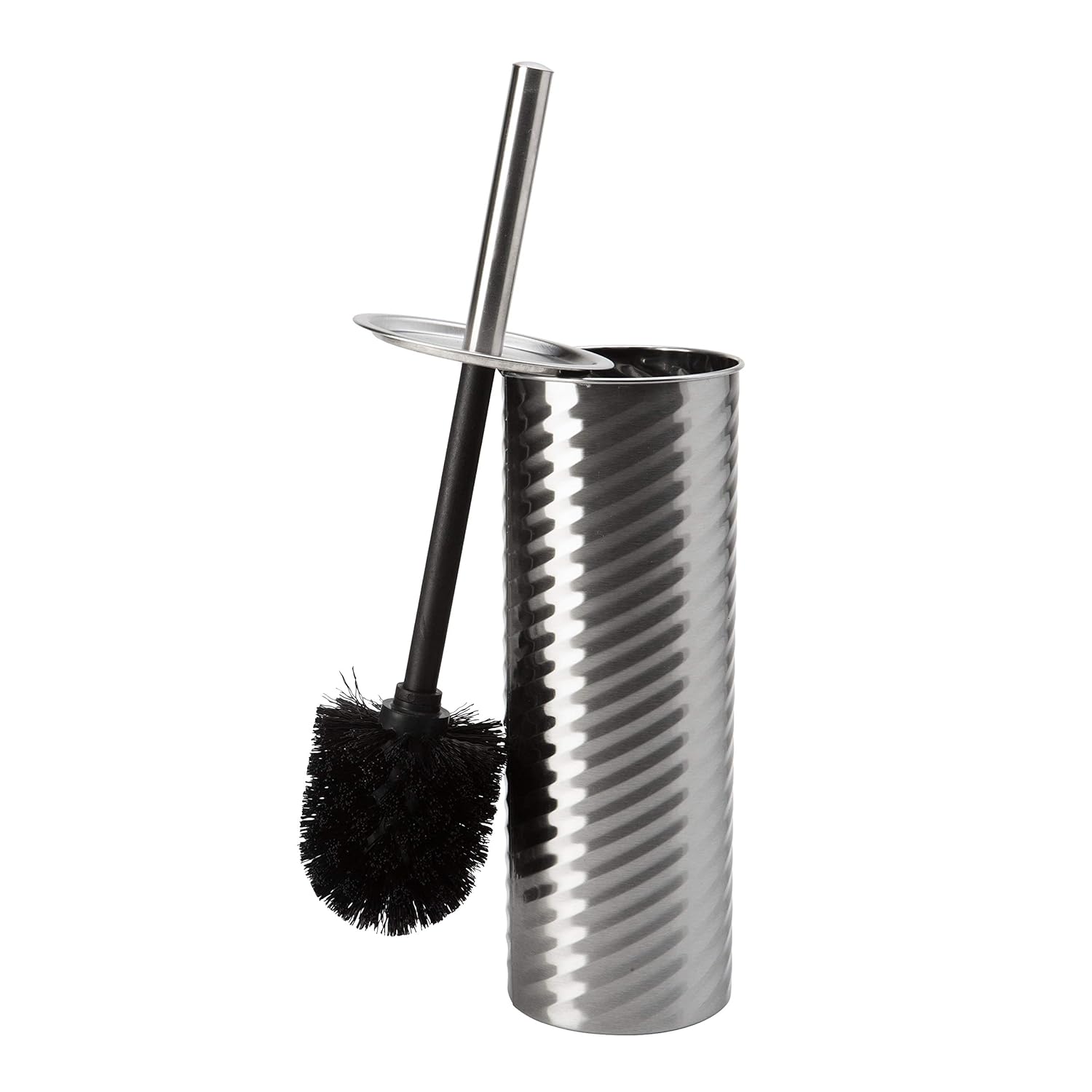 Bath Bliss Stainless Steel Swirl Textured Toilet Brush