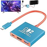 Klipdasse Switch 2 TV Adapter Support 4K/60Hz HDMI 2.0A Adapter, PD100W USB 3.0 Port, Compatible with Switch 2/Switch/OLED, Switch 2 Version 21.0.0 (Need Firmware Upgrade)