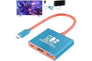 Switch 2 TV Dock for Nintendo Switch2 (2025), TV Adapter Support 4K/60Hz HDMI 2.0A Adapter, PD100W USB 3.0 Port, Compatible w