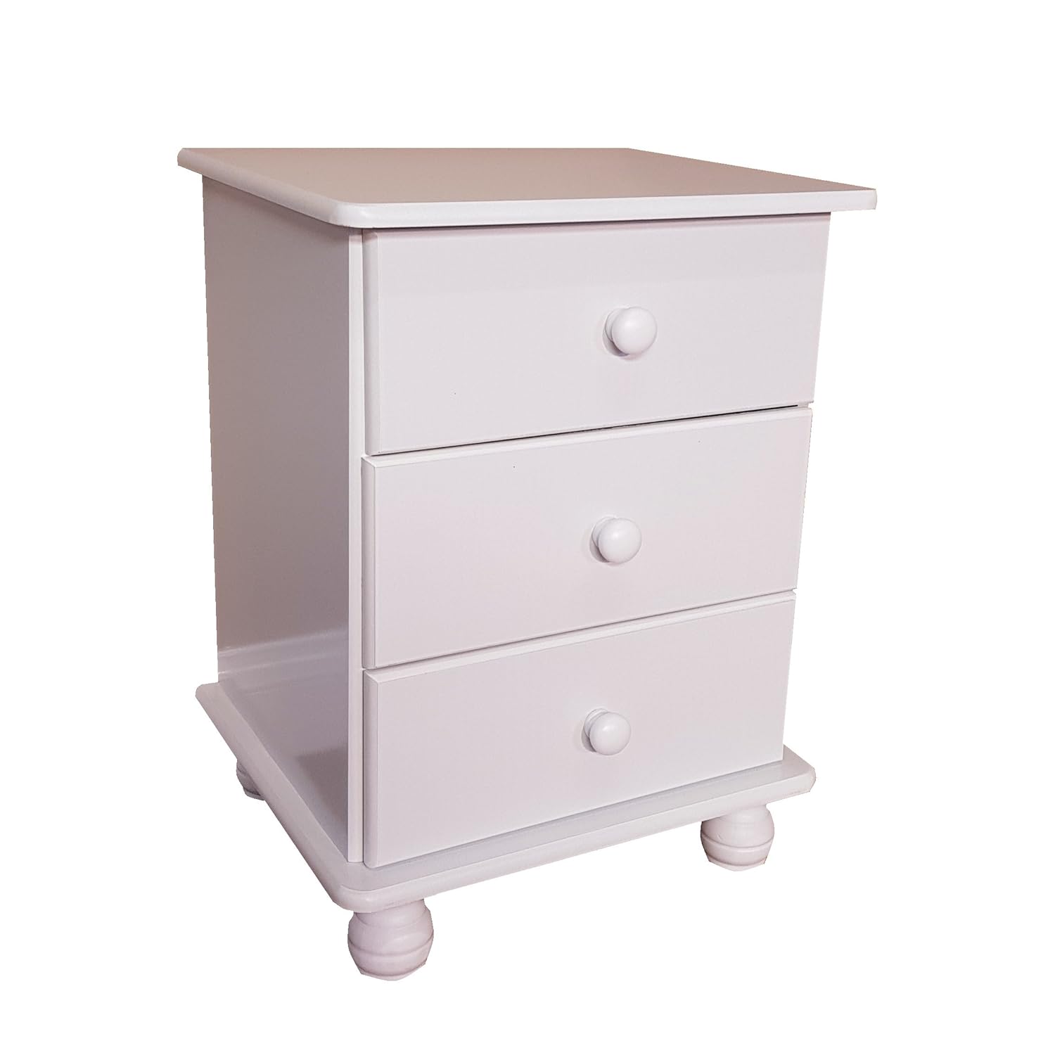Mercers Furniture Richmond 3 Drawer Bedside Wood White 44 X 38