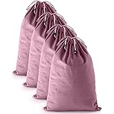 FantasyLife Shoe Bags for Travel, 17.3"x12.6" Washable Dust Bags for Storage & Packing, Flannel Shoe Pouch with Drawstring Closure for Purses, Handbags, Shoes & Toys (4, Parfait Pink)