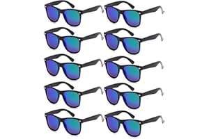 Fsmiling Neon Sunglasses Bulk Adult Party Sunglasses 80s Sunglasses for Men Women Party Favors-10Pack