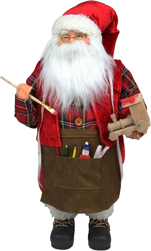 Amazon Com Northlight Animated Santa Claus Painting A Toy Train