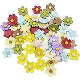 Carytalee 30 PC Resin Daisy Flowers Charms Flatback Beads Assorted Colors Flower for DIY Crafts, Scrapbooking Embellishments Jewelry Making 18mm