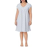 Eileen West Sleepwear & Loungewear for Women - Jersey Knit Collection - 100% Cotton Lightweight Sleeveless Short Nightgown