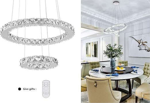 Amazon.com: KAI Lámpara de araña de cristal contemporánea LED con 4320