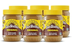 SunButter Original Sunflower Seed Butter, 16 oz (6 Pack of 6) - Nut Free Spread with 7g Plant-Based Protein, Roasted Rich & Savory Flavor, Smooth Texture, Vegan, Kosher & Non-GMO