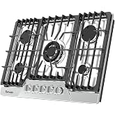 Gas Cooktop 30 Inch, Built-in 5 Burner Propane Stove Gas Stove Top | 30 Gas Cooktop, Propane Gas Stove Top, NG/LPG Convertible, Thermocouple Protection, Auto Shut-off, Stainless Steel Panel