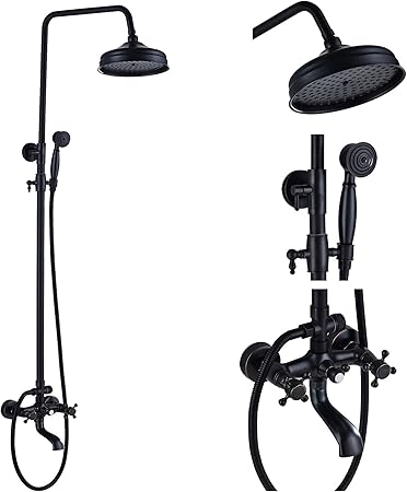 Rozin Luxury Oil Rubbed Bronze Bathroom Shower Faucet Set 8 Inch