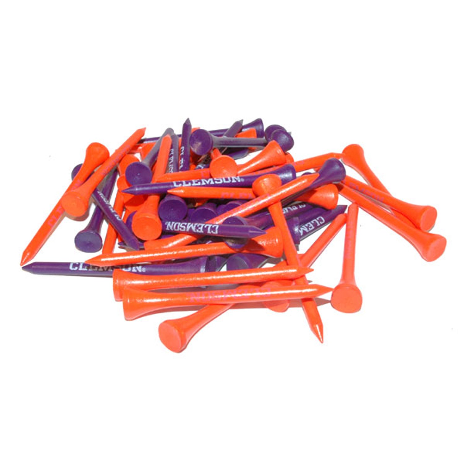 Team Golf NCAA Clemson Tigers Pack Of 50 Golf Tees 2-3/4" Golf Tees, 50 Pack, Regulation Size, Multi Team Colors